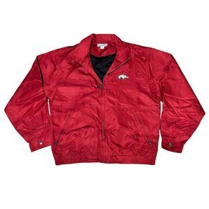 Cutter & Buck Men's Red Full Zip Windbreaker Jacket Arkansas Razorbacks M